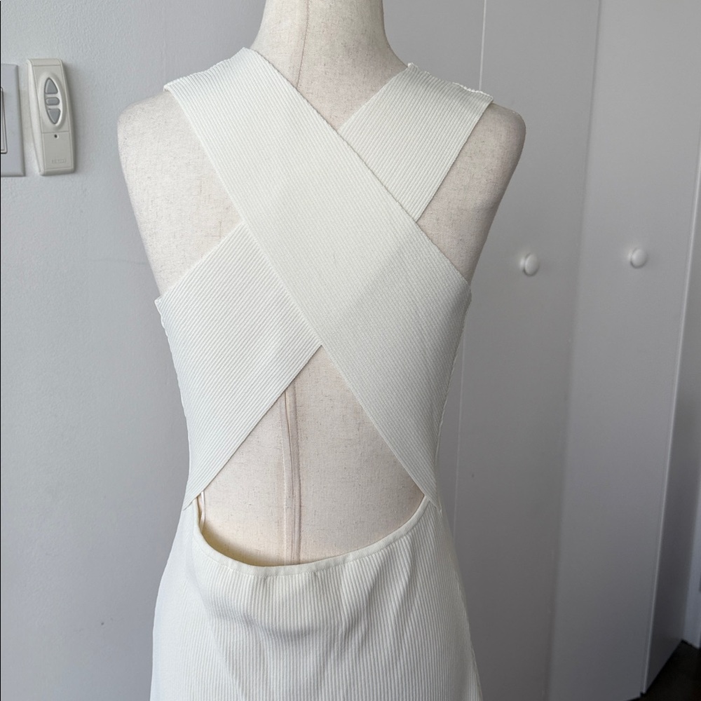 Line & Dot Cream Midi Dress - Picture 4 of 10